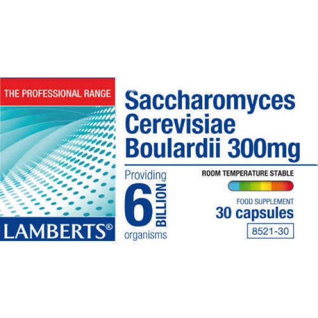 Lamberts Saccharomyces Boulardii 300mg Συμπλήρωμα 6 δις Προβιοτικών, 30caps
