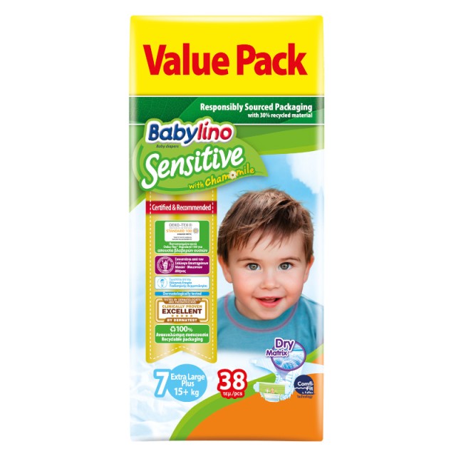 Πάνες Babylino Sensitive No7 [15+kg] 38 Τεμάχια
