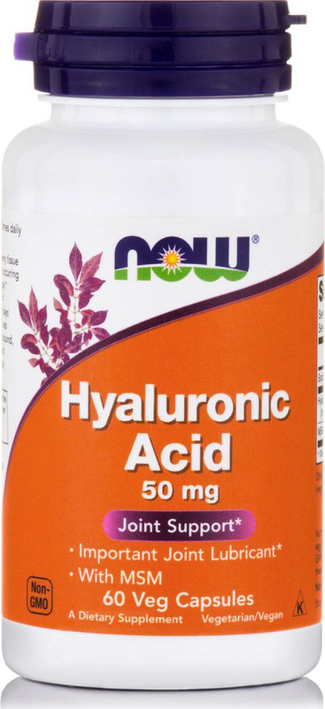 Now Foods Hyaluronic Acid With MSM Συμπλήρωμα Διατροφής Για Το Δέρμα 60 Κάψουλες