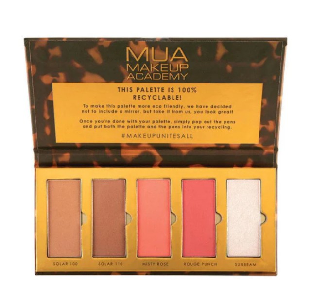 MUA Παλέτα Μακιγιάζ Προσώπου Face Palette Golden Hour 5 Shade 15gr