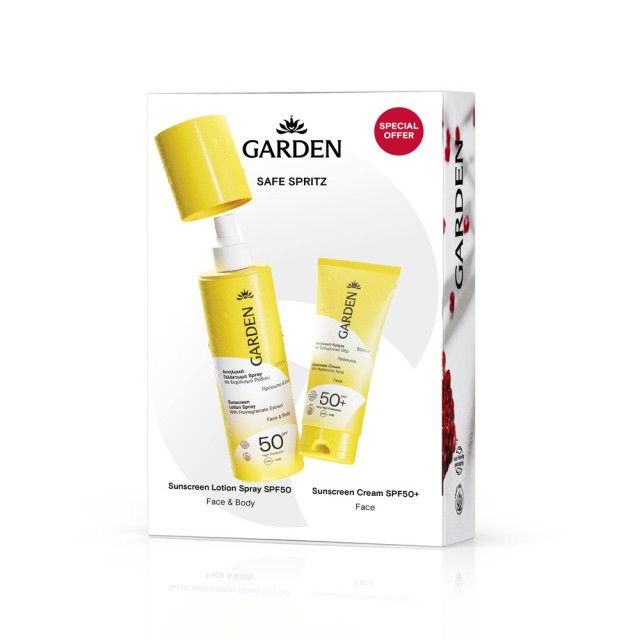 Garden PROMO Αντηλιακό Γαλάκτωμα SPF50 Spray με Εκχύλισμα Ροδιού Πρόσω &hellip;