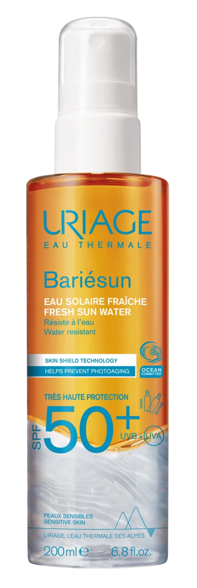 Uriage Bariesun Refreshing Sunscreen Sun Water SPF50+ Αντηλιακό … Uriage Bariesun Refreshing Sunscreen Sun Water SPF50+ Αντηλιακό …