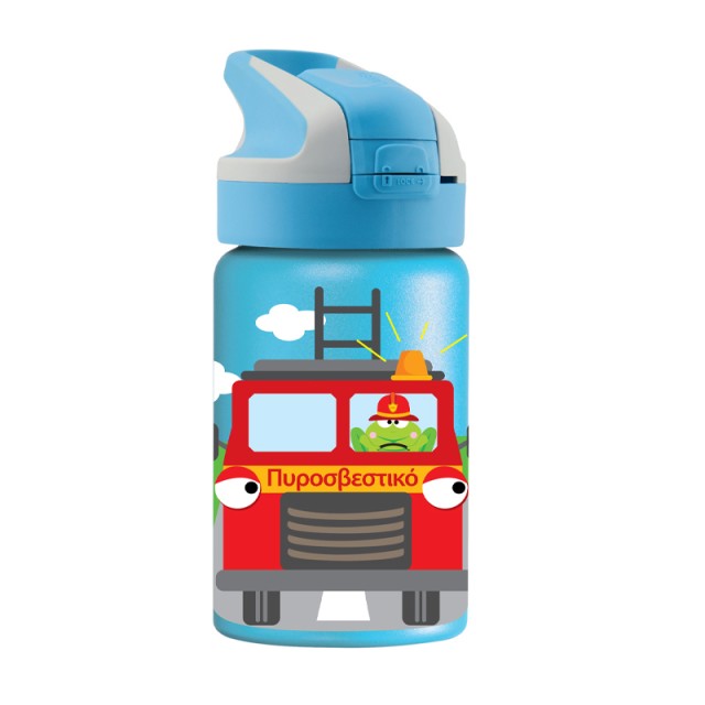 Laken Tritan Blue Car Ισοθερμικό Παγούρι Μπλε Πυροσβεστικό με Καλαμάκι …