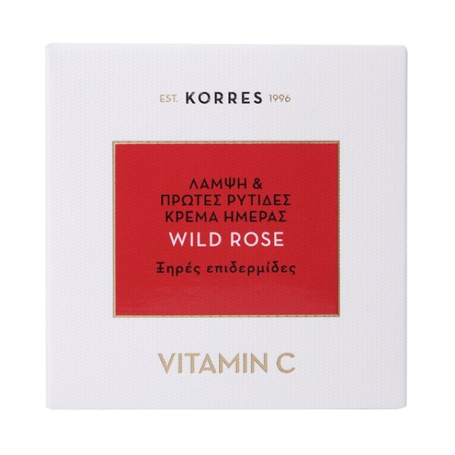 Korres Wild Rose Vitamin C Λάμψη & Πρώτες Ρυτίδες Κρέμα Ημέρας Για Ξηρές Επιδερμίδες  40ml