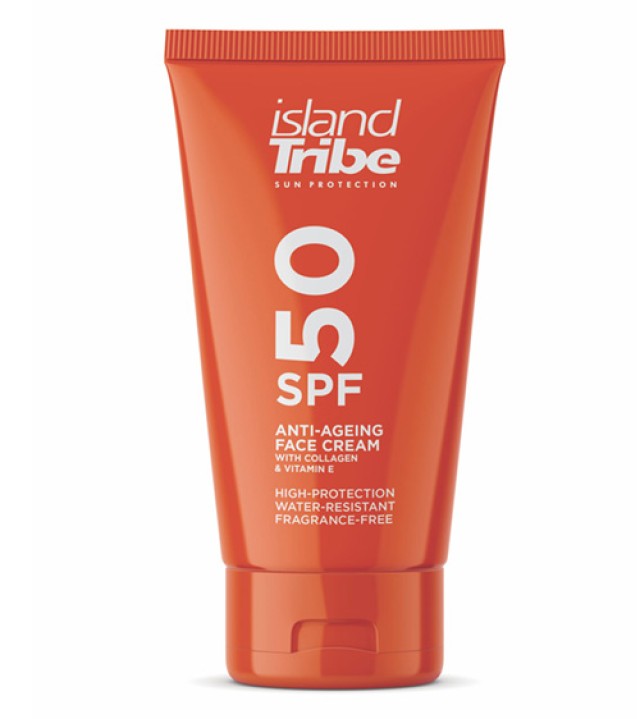 Island Tribe Sun Protection SPF50 Anti Ageing Face Cream Αντηλιακή Αντιγηραντική Κρέμα Προσώπου με Κολλαγόνο 50ml
