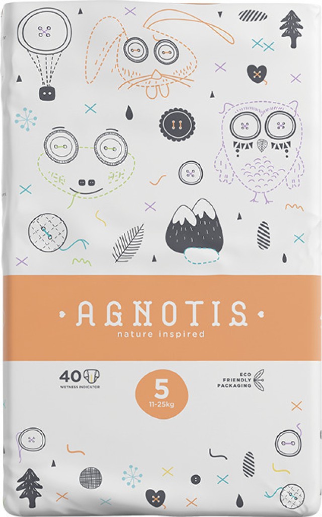 Agnotis No5 Πάνες  με Αυτοκόλλητο [11-25kg] 40 Τεμάχια