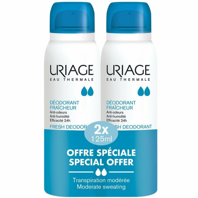 Uriage PROMO Eau Thermale Fresh Deodorant Spray Αναζωογονητικό Αποσμητικό 24ωρης Προστασίας 2x125ml