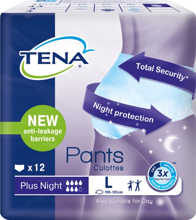 Tena Pants Plus Night Μέγεθος:Large Εσώρουχα Ακράτειας 12 Τεμάχια