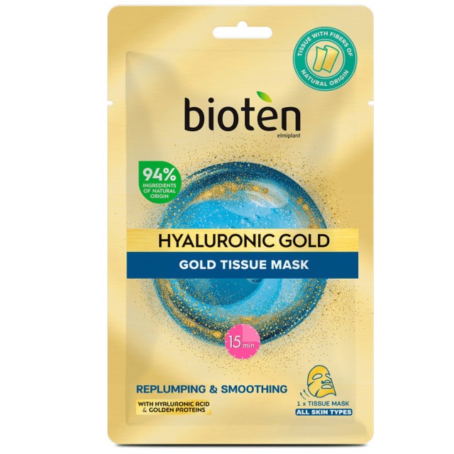 Bioten Hyaluronic Gold Tissue Mask Υφασμάτινη Ενυδατική Μάσκα Προσώπου …