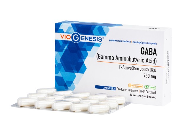 VioGenesis GABA 750mg Συμπλήρωμα Διατροφής Κατά του Άγχους & Στρες 30 …