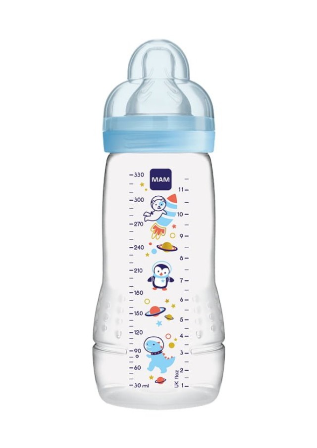 Mam Easy Active Baby Bottle Πλαστικό Μπιμπερό για 4m+ Γαλάζιο με Θηλή Σιλικόνης 330ml [361SB]