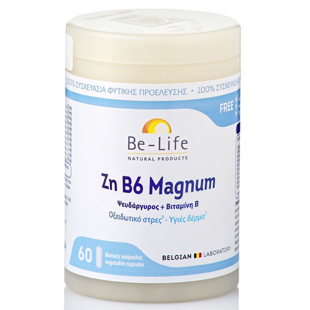 Be Life Zn B6 Magnum Συμπλήρωμα Διατροφής με Ψευδάργυρο 60 Φυτικές Κάψ …