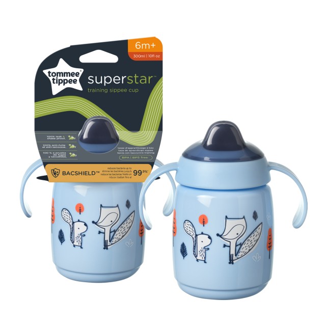Tommee - Tippee Superstar Training Sippee Cup Εκπαιδευτικό Ποτηράκι για 6m+ Μπλε με Λαβές και Σκληρό Στόμιο 300ml Tommee - Tippee Superstar Training Sippee Cup Εκπαιδευτικό Ποτηράκι γι …