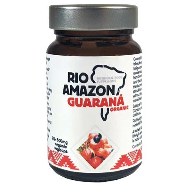 Rio Amazon Guarana 500mg Συμπλήρωμα Διατροφής για Τόνωση του Οργανισμού 20 Φυτικές Κάψουλες