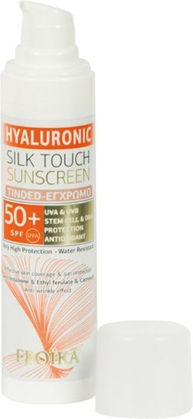 Froika Hyaluronic Silk Touch Sunscreen Tinted Light Cream SPF50+ Αντηλιακή Κρέμα Προσώπου με Χρώμα Ανοιχτή Απόχρωση 50ml