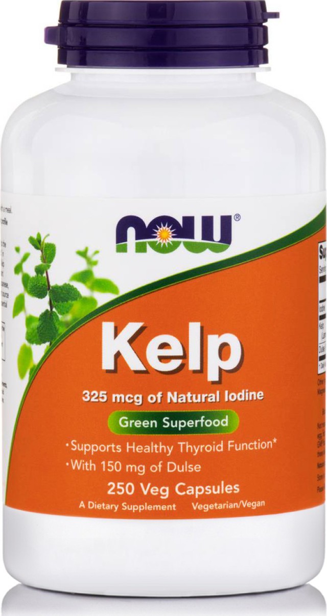 Now Foods Kelp 325mcg Natural Iodine Συμπλήρωμα Διατροφής 250 Κάψουλες