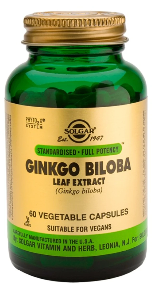 Solgar Spf Ginkgo Biloba Leaf Extract Dietary Supplement Ginkgo …