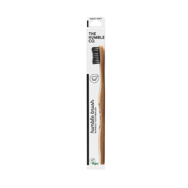 The Humble Co. Bamboo Toothbrush Adult Black Soft Οδοντόβουρτσα Ενηλίκων από Μπαμπού Μαύρη Μαλακή 1 Τεμάχιο