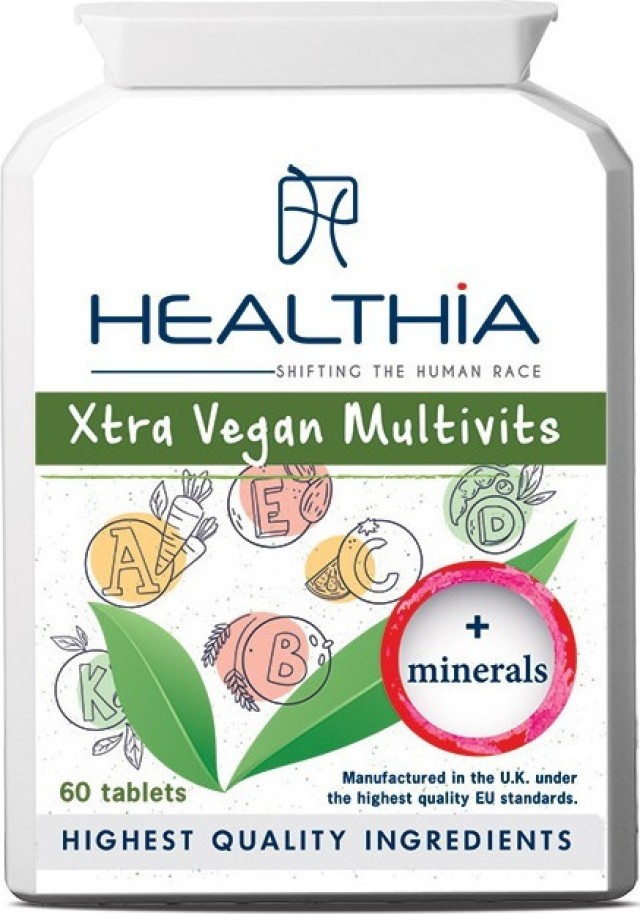 Healthia Xtra Vegan Multivits Συμπλήρωμα Διατροφής Πολυβιταμινών 60 Κάψουλες
