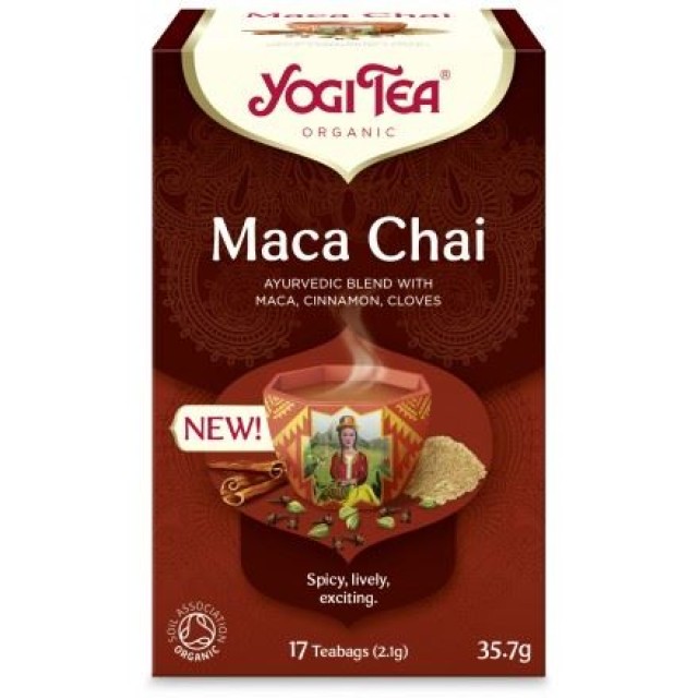 Yogi Tea Maca Chai Απογειώνει τη Διάθεση & τη Λίμπιντο 17 Φακελάκια x 2,1gr [35,7gr]