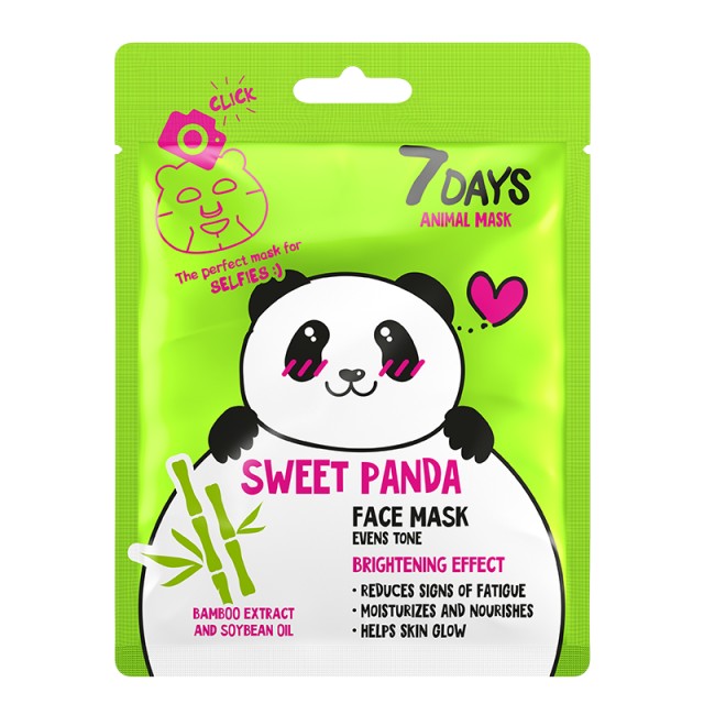 7Days Animal Sweet Panda Face Sheet Mask Μάσκα Προσώπου 28g 7Days Animal Sweet Panda Face Sheet Mask Μάσκα Προσώπου 28g