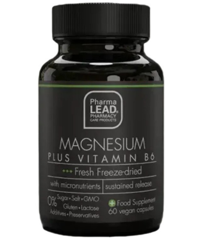 PharmaLead Black Range Magnesium Plus Vitamin B6 για την Ομαλή Λειτουργία των Μυών & του Νευρικού Συστήματος 60 Φυτικές Κάψουλες