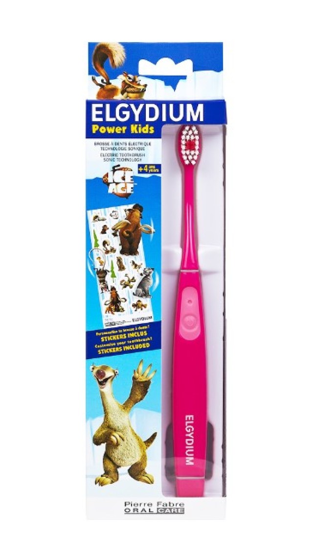 Elgydium Power Kids Ice Age Toothbrush Pink Ηλεκτρική Οδοντόβουρτσα Για Παιδιά