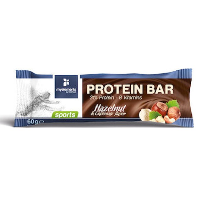 My Elements Sports Μπάρα Πρωτεΐνης με Γεύση Φουντούκι - Σοκολάτα 60gr