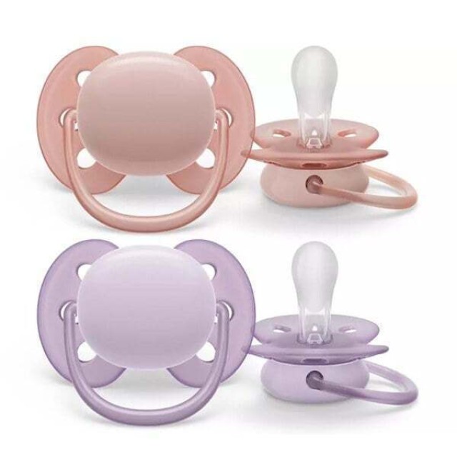 Avent Philips Ultra Soft Πιπίλες Σιλικόνης για 0-6m+ Κορίτσι Ροζ - Μωβ …