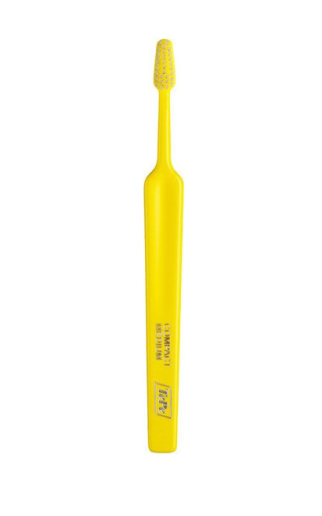 TePe Select Compact Medium Οδοντόβουρτσα Ενηλίκων Μέτρια Κίτρινο 1 Τεμάχιο