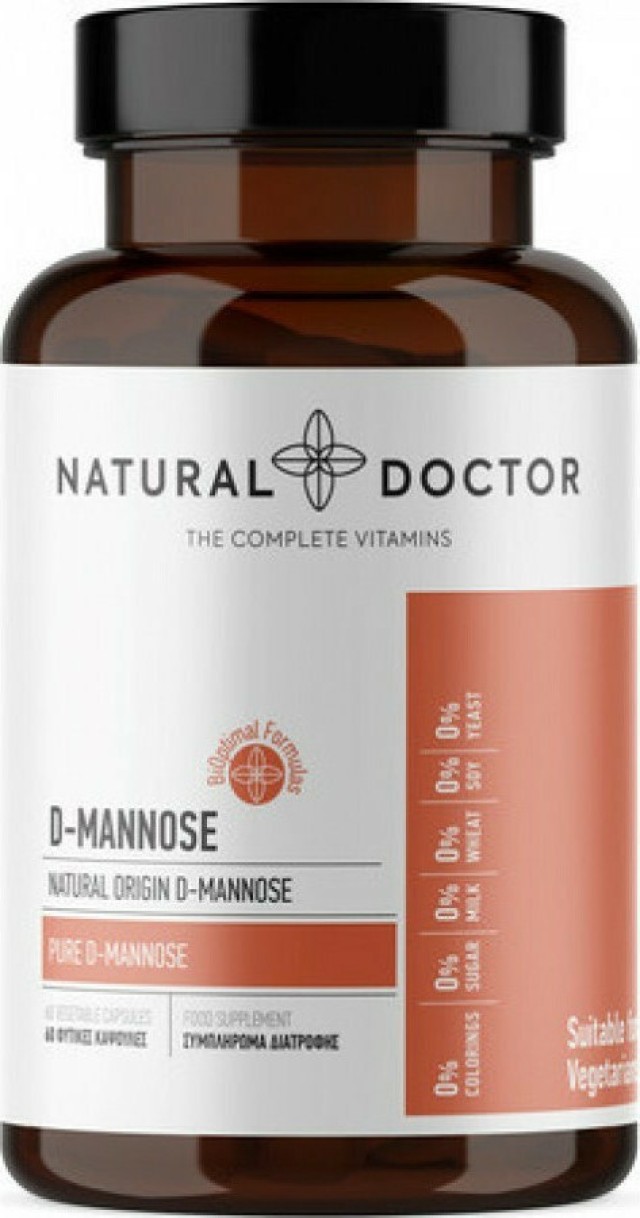 Natural Doctor D-Mannose Συμπλήρωμα Διατροφής για την Καλή Λειτουργία του Ουροποιητικού 60 Φυτικές Κάψουλες