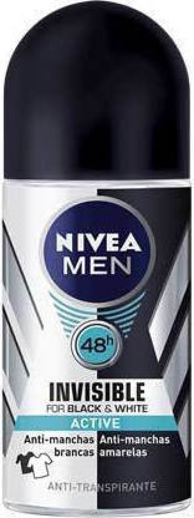 Nivea Men Black & White Invisible Active Ανδρικό Αποσμητικό Roll-on 48ωρης Προστασίας 50ml