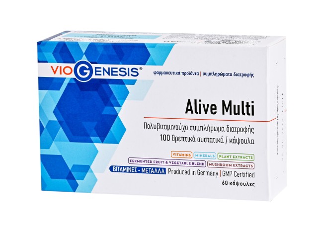 VioGenesis Alive Multi Συμπλήρωμα Διατροφής Πολυβιταμινών 60 Κάψουλες
