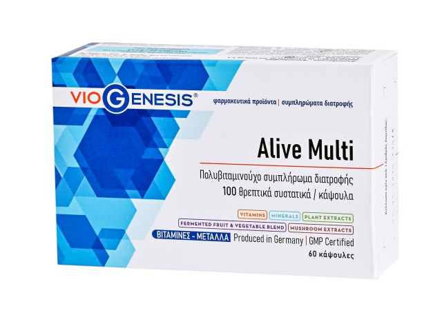 VioGenesis Alive Multi Συμπλήρωμα Διατροφής Πολυβιταμινών 60 Κάψουλες VioGenesis Alive Multi Συμπλήρωμα Διατροφής Πολυβιταμινών 60 Κάψουλες