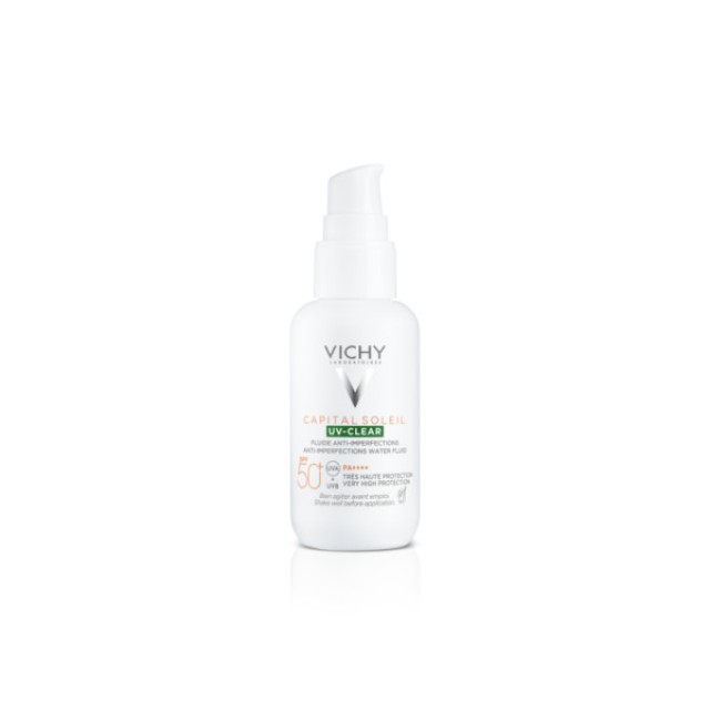 Vichy Capital Soleil UV Clear SPF50+ Λεπτόρευστο Αντηλιακό Κατά των Ατ …