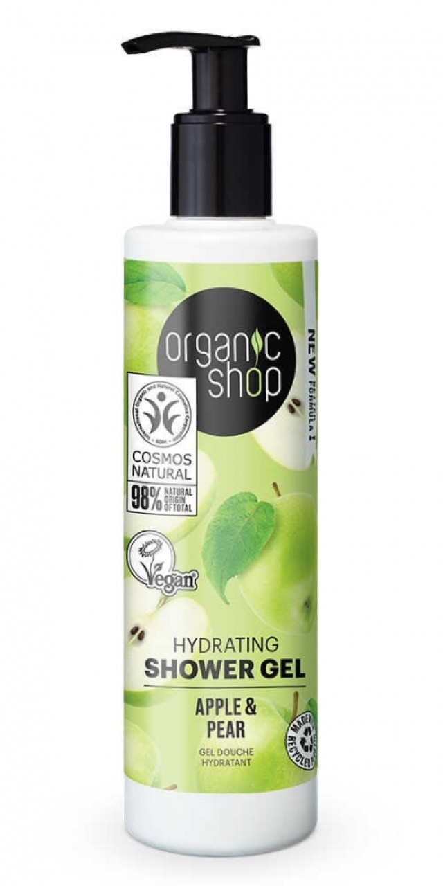 Natura Siberica Organic Shop Hydrating Shower Gel Apple and Pear Ενυδατικό Αφρόλουτρο με Μήλο & Αχλάδι 280ml