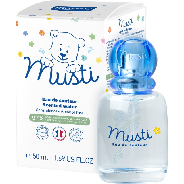 Mustela Musti Eau De Senteur Scented Water Απαλό Άρωμα Χωρίς Οινόπνευμα για Βρέφη & Παιδιά 50ml