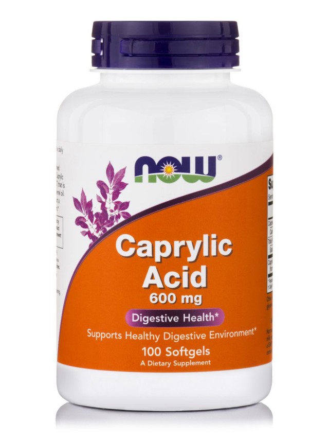 Now Foods Caprylic Acid 600mg 100 Κάψουλες Now Foods Caprylic Acid 600mg 100 Κάψουλες