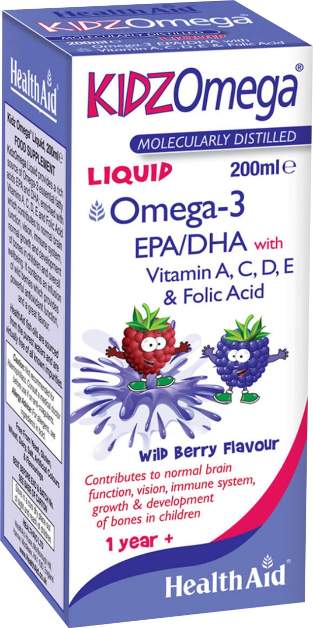 Health Aid KIDZ Omega Liquid Συμπλήρωμα Διατροφής με Ω3 Λιπαρά Οξέα &hellip;