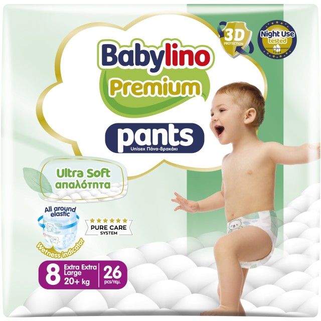 Πάνες Βρακάκι Babylino Premium Pants Ultra Soft Απαλότητα No8 Extra Ex …