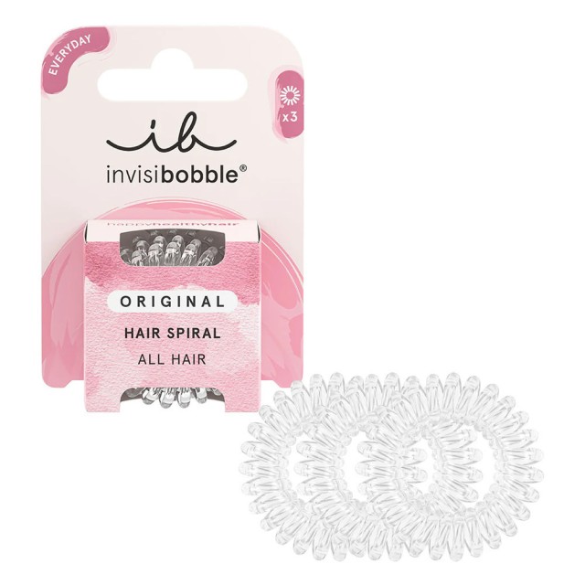 Invisibobble Ib Original Crystal Clear Λαστιχάκια Μαλλιών 3 Τεμάχια