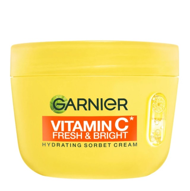 Garnier Vitamin C* Fresh & Bright Hydrating Sorbet Cream Ενυδατική Σορ … Garnier Vitamin C* Fresh & Bright Hydrating Sorbet Cream Ενυδατική Σορ …
