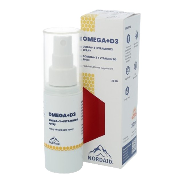 NordAid Omega 3 + D3 Υπογλώσσιο Spray για το Ανοσοποιητικό Σύστημα 30m … NordAid Omega 3 + D3 Υπογλώσσιο Spray για το Ανοσοποιητικό Σύστημα 30m …