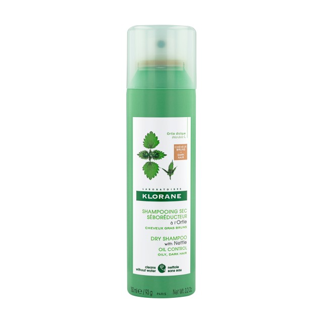 Klorane Dry Shampoo με Τσουκνίδα για Λιπαρά Καστανά / Μαύρα Μαλλιά - Λ …