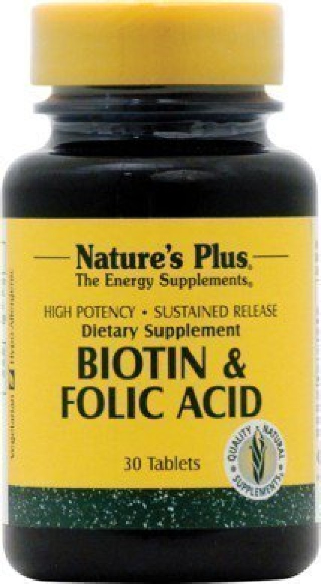 Natures Plus Biotin Folate 30 Ταμπλέτες