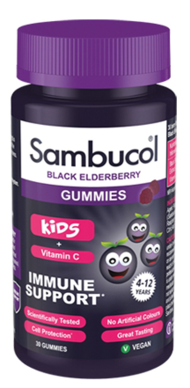 Sambucol Black Elderberry Gummies For Kids + Vitamin C για την Ενίσχυσ …