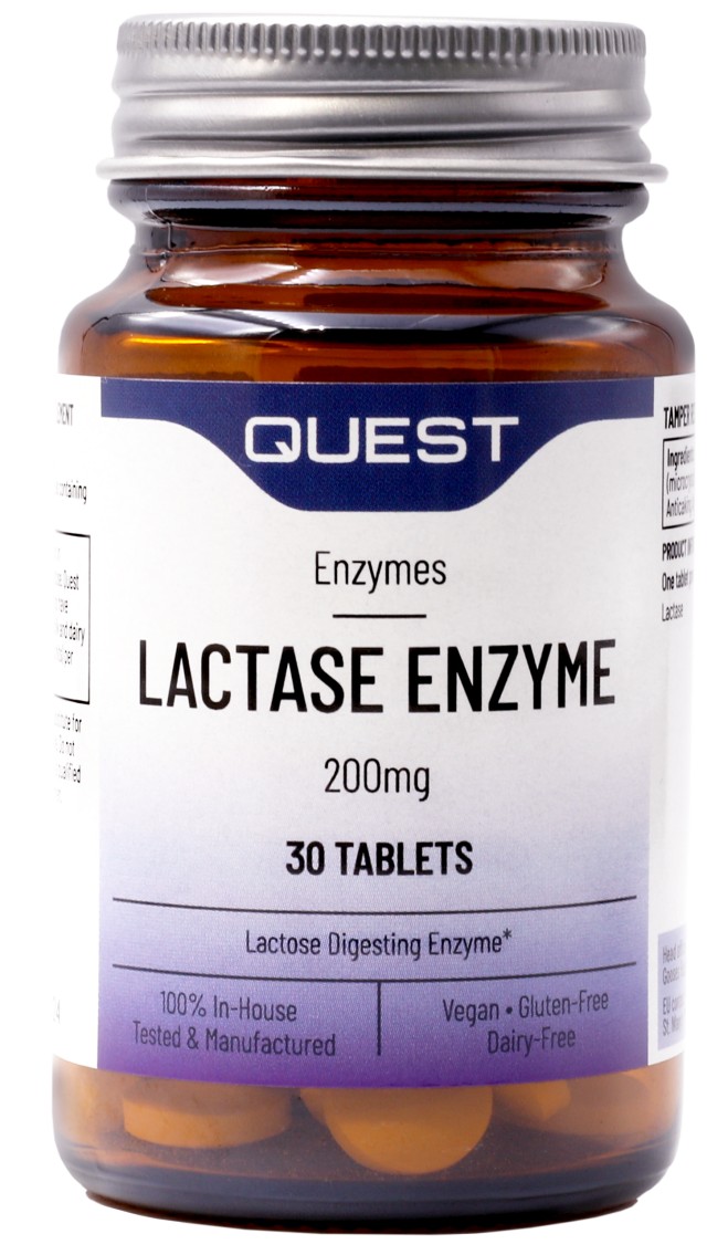 Quest Lactase Enzyme 200mg Συμπλήρωμα Διατροφής για την Διάσπαση της Λακτόζης 30 Ταμπλέτες