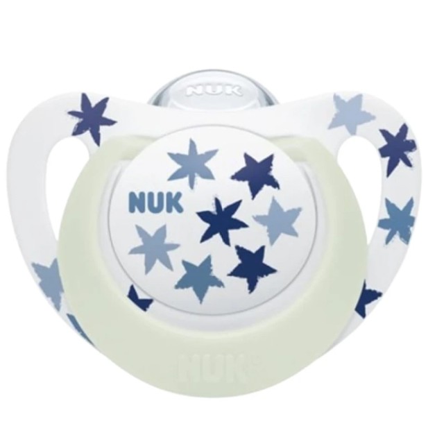 Nuk Star Νight Ορθοδοντική Πιπίλα Σιλικόνης για 18-36m+ με Θήκη Λευκό …