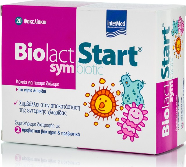 Intermed Biolact Start Symbiotic Παιδικό Συμπλήρωμα Διατροφής με Προβιοτικά & Πρεβιοτικά 20 Sticks