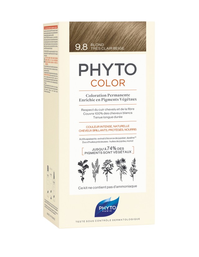 Phyto PhytoColor Μόνιμη Βαφή Μαλλιών 9.8 Ξανθό Πολύ Ανοιχτό Χρυσό Phyto PhytoColor Μόνιμη Βαφή Μαλλιών 9.8 Ξανθό Πολύ Ανοιχτό Χρυσό